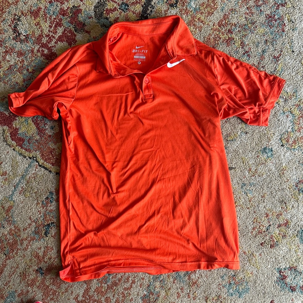 Nike Men's Orange Polo Shirt